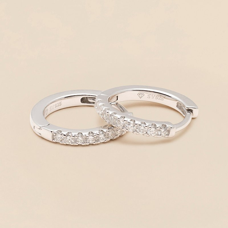 Alliance Diamond Hoops Örhänge Silver