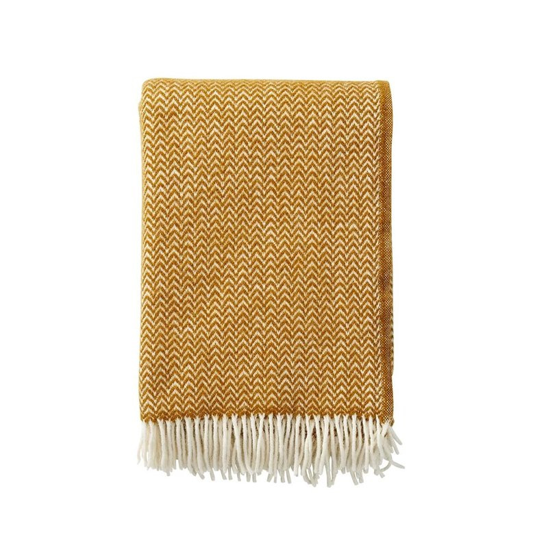 Ullpläd Chevron Karamell