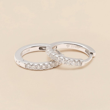 Alliance Diamond Hoops Örhänge Silver